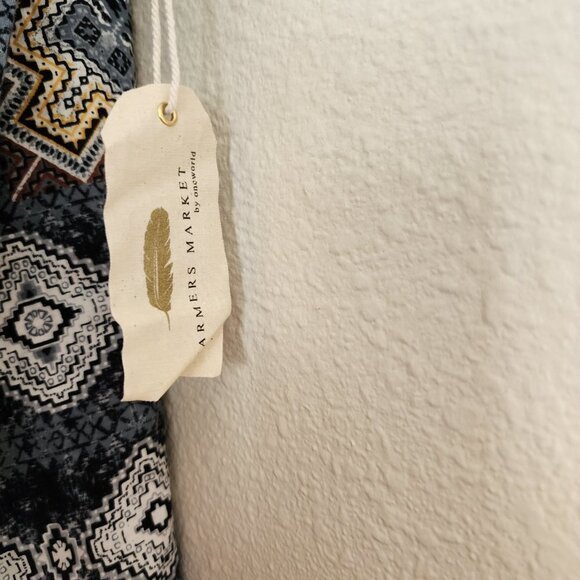 Farmer’s Market Floral Geo Top Womens Size‎ 3X Tie Front Split Neck Boho Multi - Picture 6 of 8